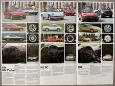 Porsche 911 Sc 924 924 Turbo 928 Series Full Line Brochure Poster 1980 Usa New