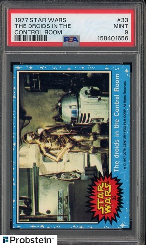 1977 Topps Star Wars #33 The droids in the Control Room — PSA 9