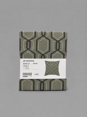 Housse de coussin IKEA JATTEPOPPEL, vert/gris, 50x50 cm, 20x20" NEUF - Photo 1/4