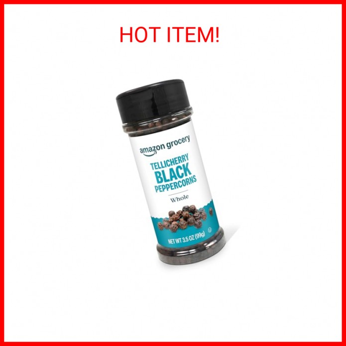 Amazon Grocery, Tellicherry Whole Black Peppercorns, 3.5 Oz (Previously Happy Be