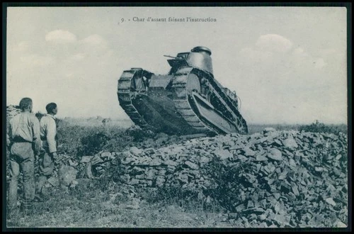 ll Military vehicle Tank WWI ww1 war original old c1915-1925 French postcard