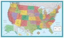 48x78 Huge United States, USA Classic Elite Wall Map Laminated 48x78 LAMINATED