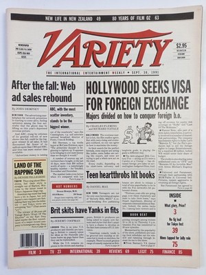 VARIETY SEPTEMBER 30 1991 DR SEUSS OBITUARY KINDERGARTEN COP JOHNNY CARSON