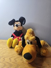 Vintage Mickey Mouse  Pluto Plush Lot Disney Applause 80s-90s