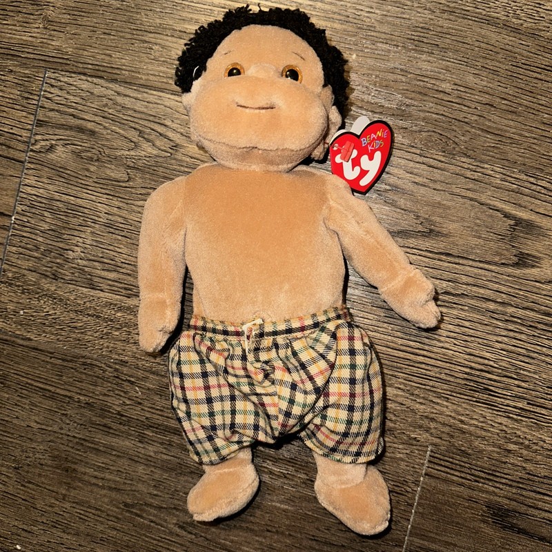 Vintage TY Beanie Kids 10” Beanbag Plush Boy Doll Rascal With Tag