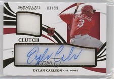 2021 Immaculate Clearly Clutch Rookie Materials 83/99 Dylan Carlson Auto 1ln4