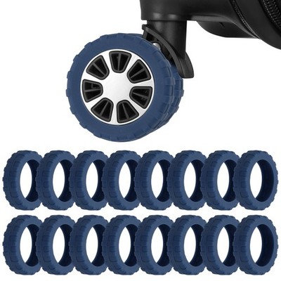16 Pack  Luggage Wheel Protection Cover for 2.2-2.6'' Spinner Wheel, Dark Blue