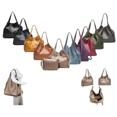 DAMEN TASCHE XXL SET 2in1 Shopper Handtasche Hobo Bag Schultertasche Cross Over 