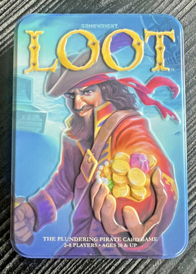 LOOT: The Plundering Pirate Card Game Gamewright 100% Complete With Tin Case
