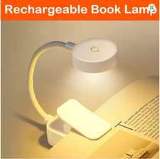 Folding Mini Clip LED Book Lamp USB Rechargeable 3-Mode Dimmable Night Light