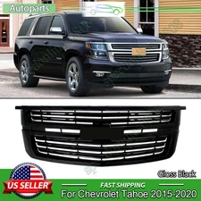 For 2015-20 Chevrolet Chevy Tahoe/Suburban Front Upper Gloss Black Grille Grill