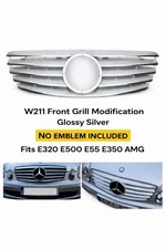 Mercedes W211 Grill E320 E500 E55 Grille Cl E350 Amg Silver Fits 2003-2006 Mercedes W211 Grill E320 E500 E55 Grille Cl E350 Amg Silver Fits 2003-2006
