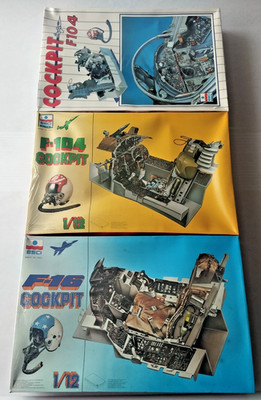 Lot 3 Bausätze Italeri Modelle Innenraum Cockpit 104 F-18 Flugzeug Maßstab 1:...