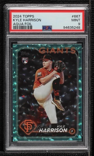 2024 Topps Series 2 Aqua Foil 366/399 Kyle Harrison #667 PSA 9 MINT Rookie RC