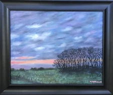NIGHT ROAD TO YORK - 16X20 inch framed oil landscape painting by K. McDermott