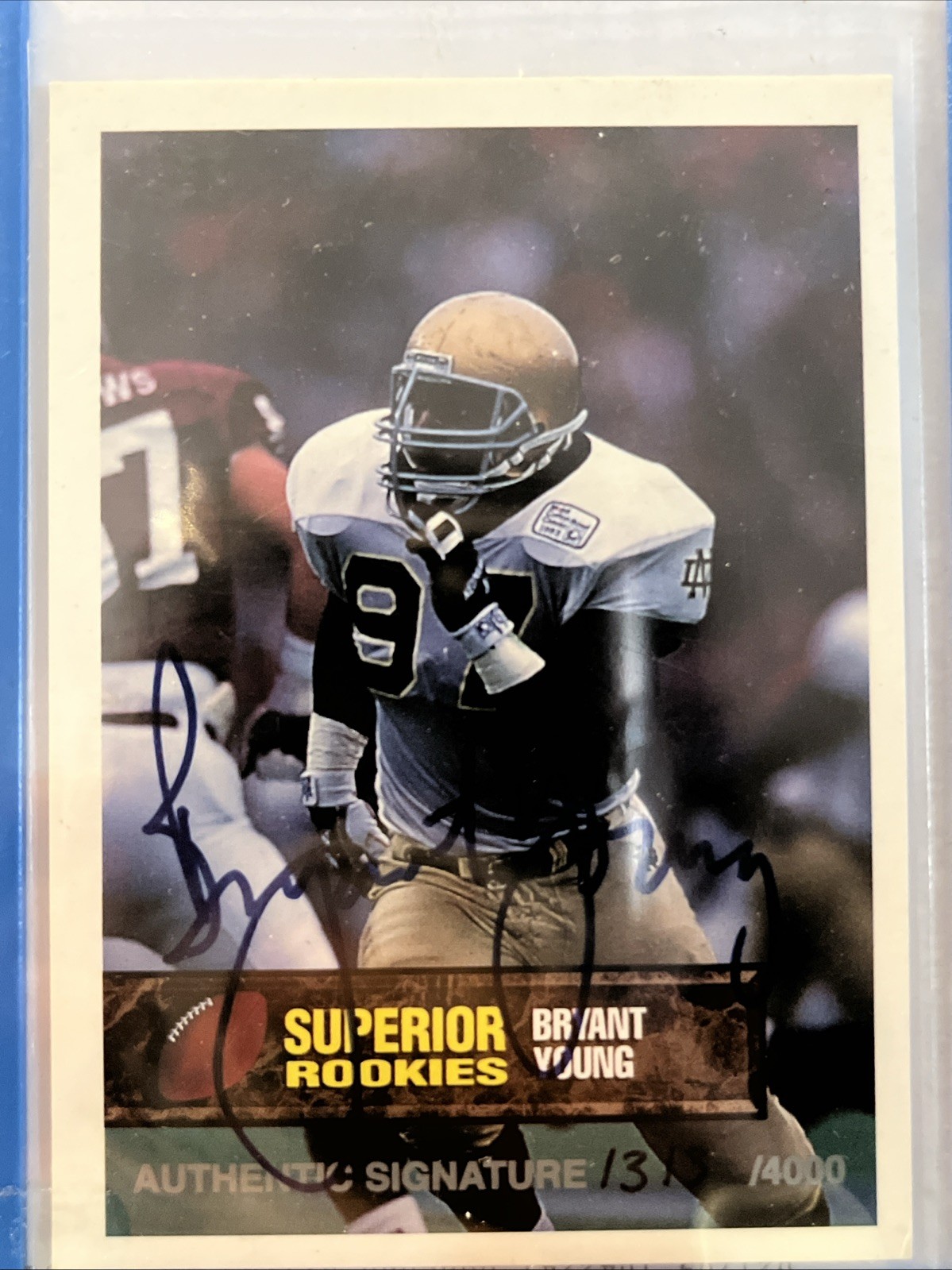 1994 Superior Rookies Auto /4000 Bryant Young #49 Rookie Auto RC HOF