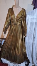 Gold Metallic Evening Dress Size 16