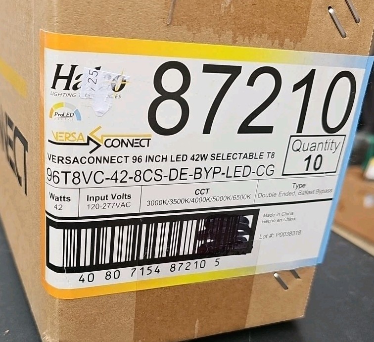 Halco LED Light Bulb 87210 42W T8 CCT, 96 Inch -10 PACK