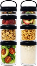 Portable Stackable Food Prep Containers 2 Pack  – Airtight Leakproof Containers