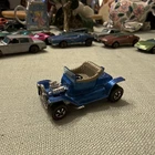 Hot Wheels Redline Hot Heap Car 1967 Blue Gray Interior - Missing RR Wheel