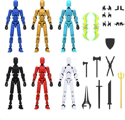 6 Pack Assembly Completed T13 3D Action Figure,Dummy Nova Titan Lucky 13 Action
