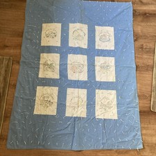VTG Hand Stitched "Now I Lay Me Down to Sleep" Embroidered Baby Quilt 64  x46.5  