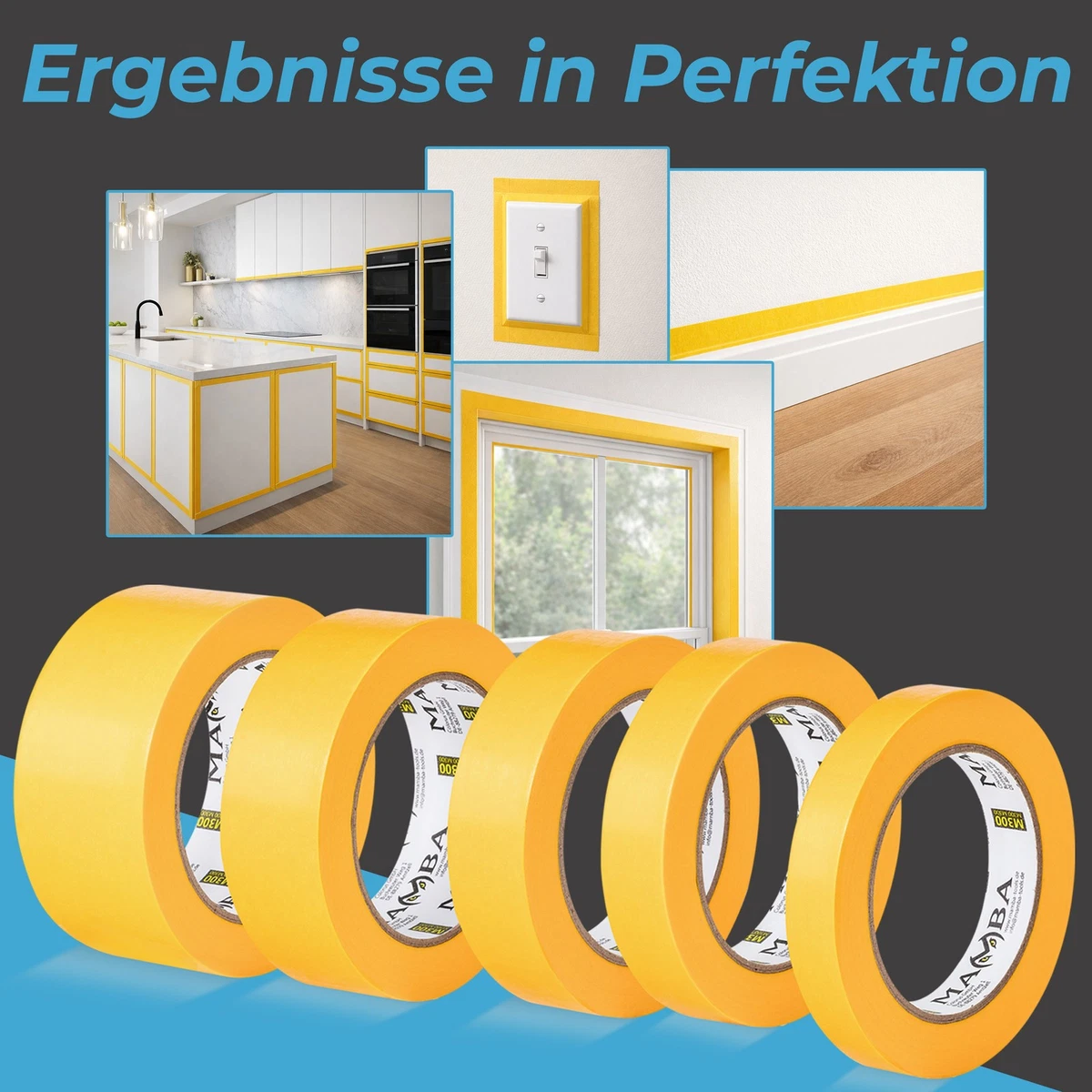 Profi Goldband Karton 24-48 Rollen 50m Krepp Fineline Washi Malerband 19-50mm