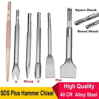 SDS Plus Heavy Duty Hammer Chisel Drill Bit Set for Masonry Concrete Tile Brick
