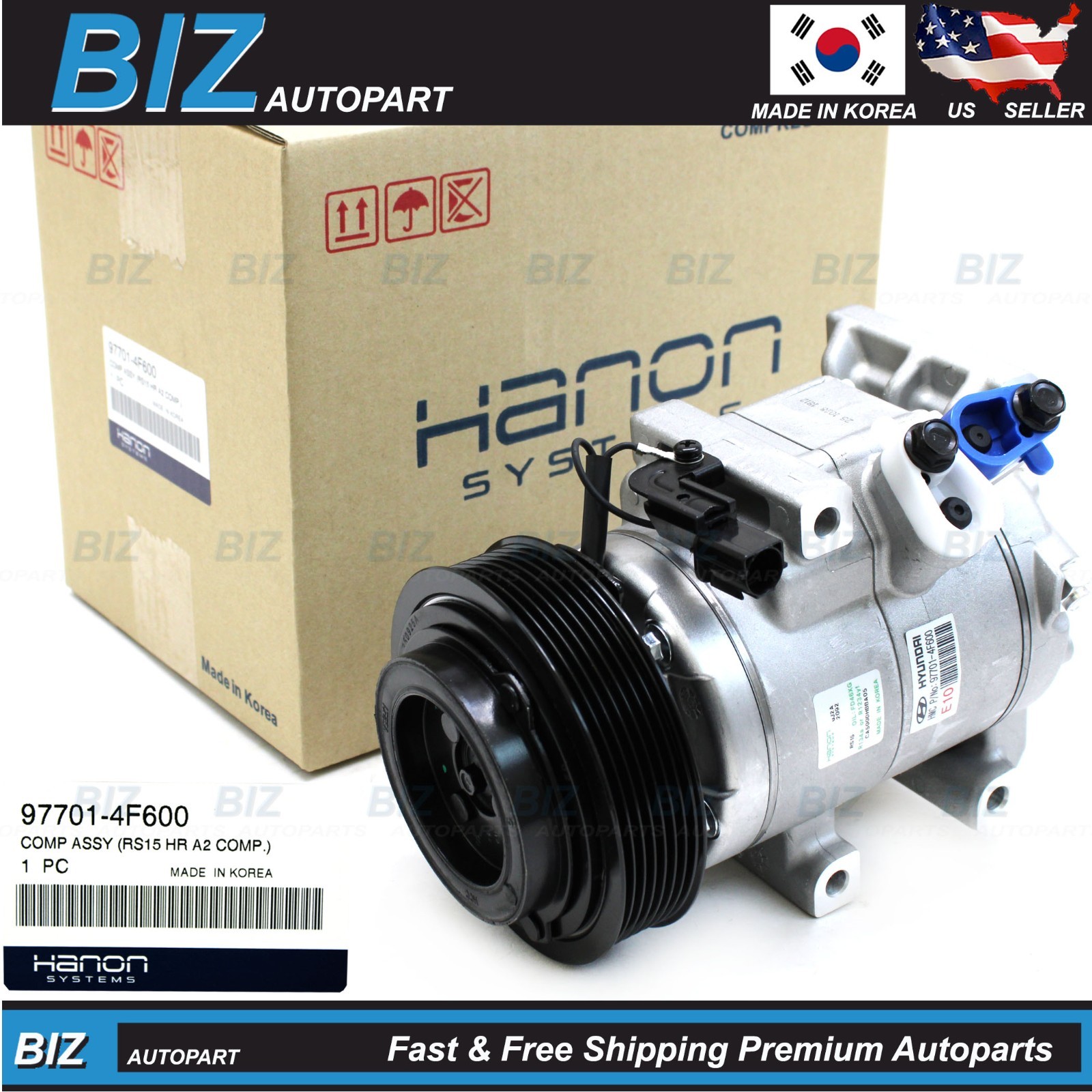 OEM A/C Compressor W/ Clutch RS15 for Kia Bongo 3 97701-4F600