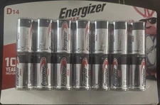Energizer Max D Alkaline Batteries, 14-Pack, 10-Year Shelf Life, New Sealed