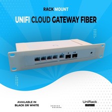 10" Rack Mount for UniFi Cloud Gateway Fiber - Black or White PETG