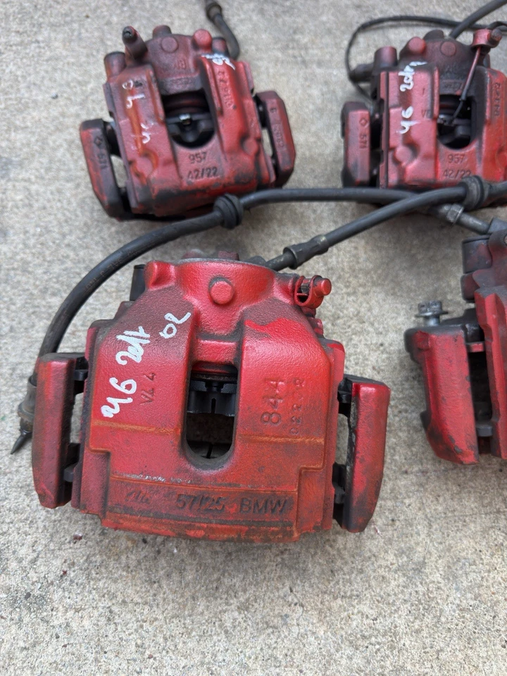 01-06 BMW E46 330ci CONVER RWD SET OF 4 FRONT REAR LEFT &RIGHT BRAKE CALIPER OEM - Image 3 of 4