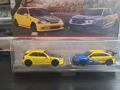 Hot Wheels Premium 2-Pack  99 Honda Civic Type R EK9 & Honda Civic Type R Spoon