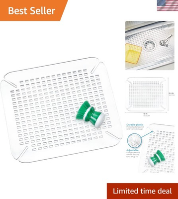 #ad Clear 16 x 13.5 Inch Sink Protector Mat Non Slip Easy Clean Kitchen Essential $15.99