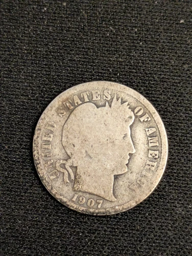 1907 Silver Barber Dime
