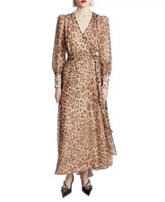 Bardot Women's Lucianna Animal Print Maxi Wrap Dress - Brown Multi - 4
