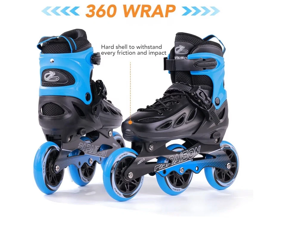  🛼 Patins em linha ajustáveis adultos PAPAISON para homens mulheres com 3 rodas de 100 mm - Imagem 2 de 4
