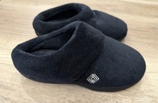 Isotoner Slippers Black Memory Foam Clog Faux Fur Trim Women's Large Size 8.5-9