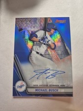 2019 Bowman’s Bowmans Best Michael Busch On Card Auto Blue REF /150 Rookie RC. rookie card picture