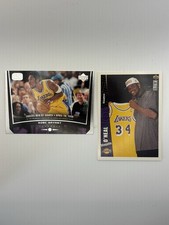 2 Card Lot Kobe Bryant & Shaquille O’Neal Upper Deck 98-99 Game Dated #75 Lakers