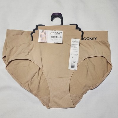 Jockey Essentials Soft Stretch Hipster Women's Panties XXL 3-pair Nude/Beige