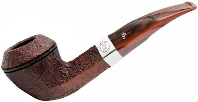 Peterson Irish Harp Sandblast 9mm FILTER Silver Mounted Bent Bulldog Pipe (B5)