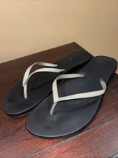 REEF Stargazer Black Gray Glitter Flip Flops Women’s Size 10/11 Thong Sandals