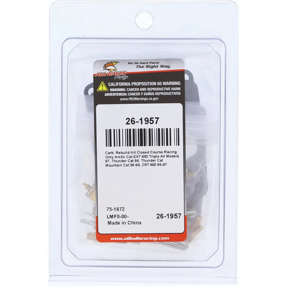 New All Balls Carburetor Rebuild Kit for Arctic Cat EXT 600 Triple All Models 97 - Image 4 of 4
