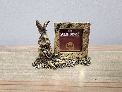 Vintage Brass Bunny Rabbit Picture Frame 3''x2'' Easter