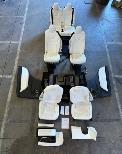 2016-2021 Tesla Model X White Interior Seat Set Door Panels Carpet Trim OEM