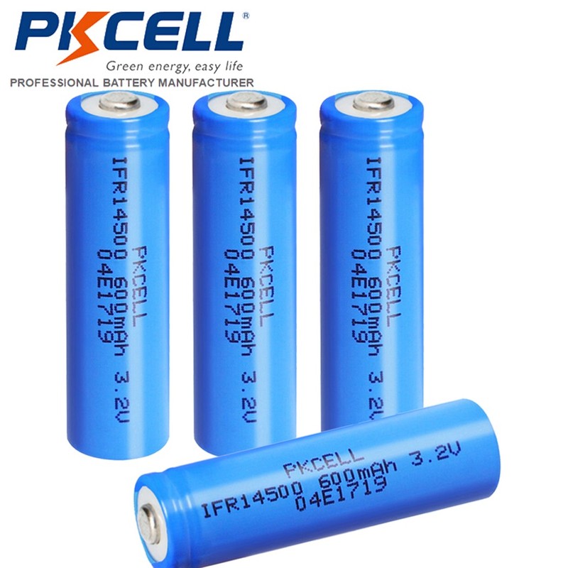 4x IFR14500 Rechargeable AA Batteries 600mAh 3.2V Li-ion For Solar Lights