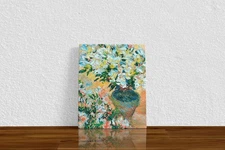 Claude Monet "White Azaleas in a Pot" Canvas Print Wall Art Home Decor