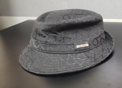 Calvin Klein Fedora Hat CK Logo One Size 20  Head Pre Owned Shows Wear