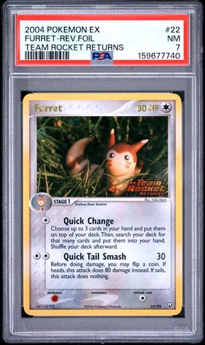 Furret graded PSA 7 for sale on eBay